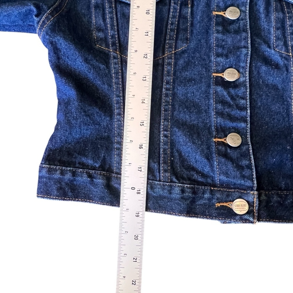 Vintage Star Blue Women's Denim Jean Jacket Size M Long Sleeve Logo Buttons - Picture 6 of 12